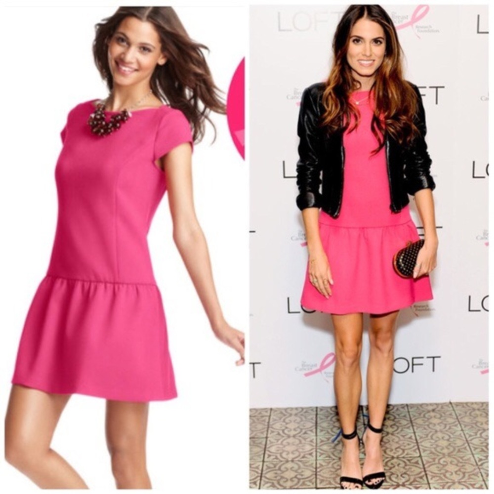 LOFT Pink DropWaist Dress